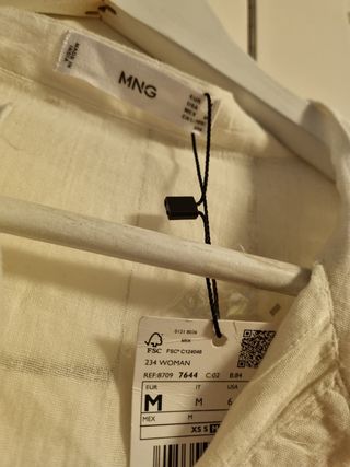 Blusa blanca Mango mujer