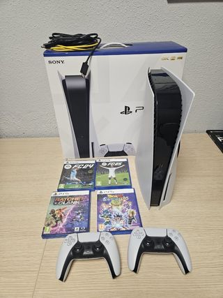 PlayStation 5 de 825Gb con 4 juegos y 2 mandos