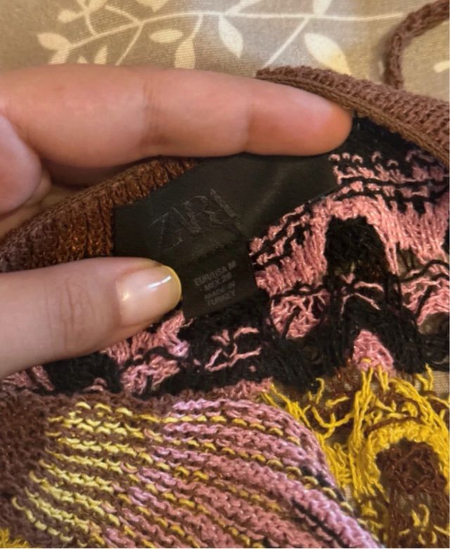 Vestido Zara Crochet Zigzag