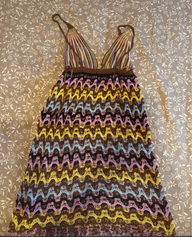 Vestido Zara Crochet Zigzag