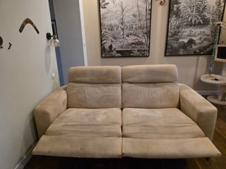 Sofá Natuzzi Relax Beige Tejido Antimanchas