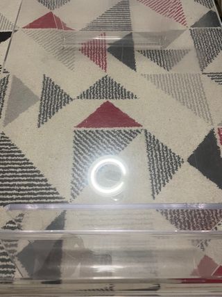 Mesa centro transparente y alfombra 133/190