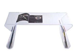 Mesa centro transparente y alfombra 133/190