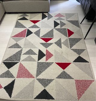 Mesa centro transparente y alfombra 133/190