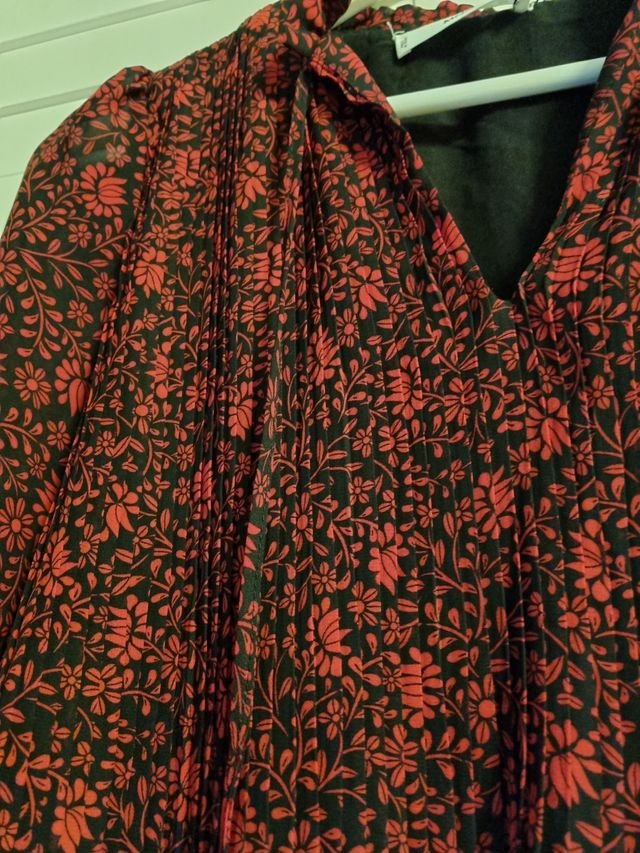 Blusa Mango Mujer Estampada Flores Roja