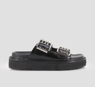 Sandalias plataforma negras con hebillas