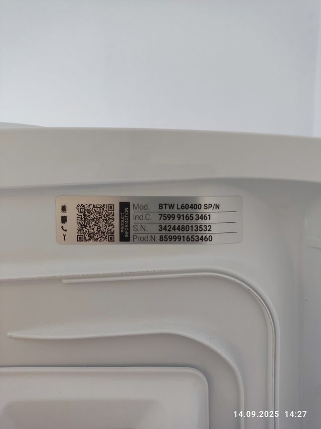 Lavadora Indesit 6kg 1000rpm