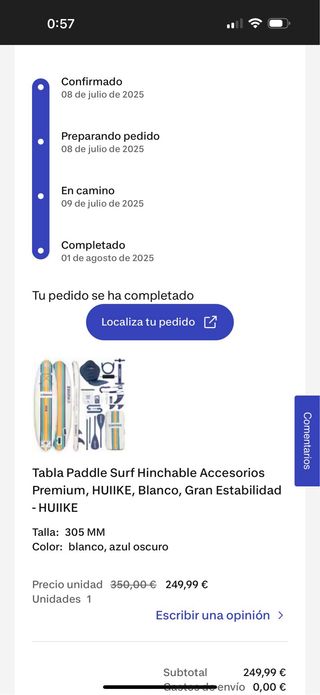 Tabla de Paddle Surf HUIKE inflable