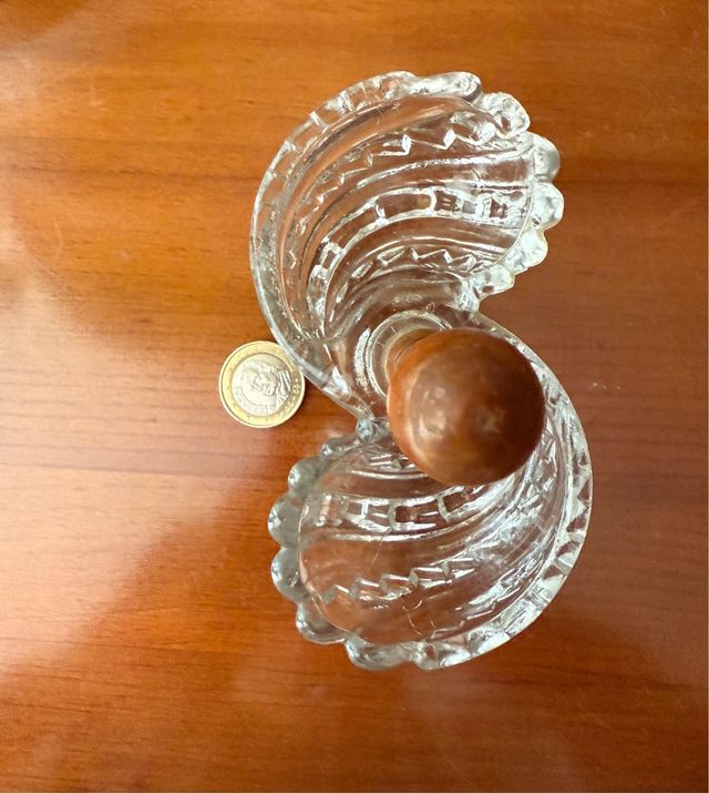 Salero y pimentero antiguo de cristal