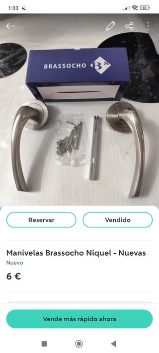 Manivelas Brassocho Níquel - Nuevas