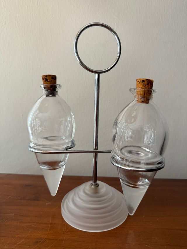 Vinagreras modernas cristal con soporte