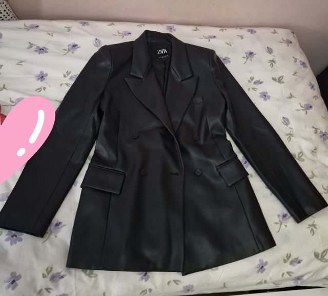 Blazer Negro Zara Doble Botonadura