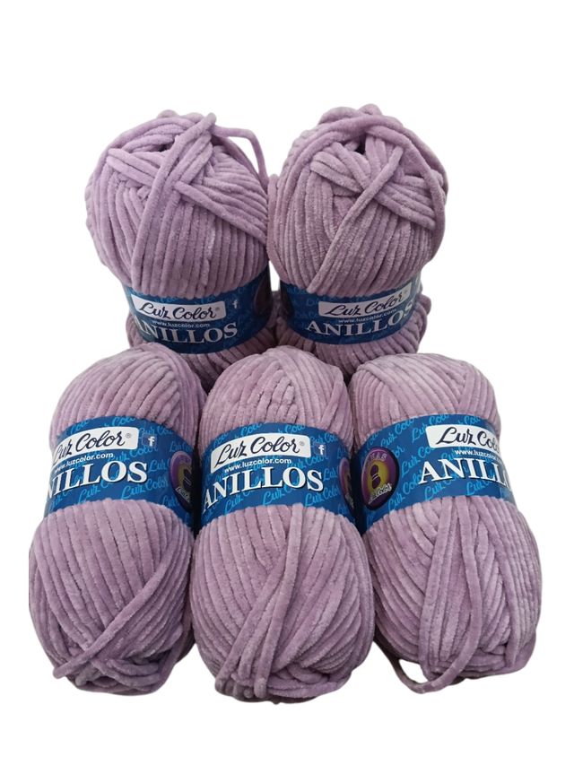 Lote 5 ovillos terciopelo chenilla