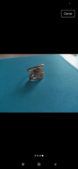 Anillo Acero Dorado Hoja Ajustable