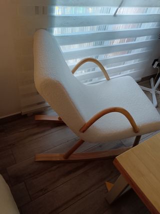 Sillón mecedora Homcom blanco madera
