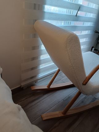 Sillón mecedora Homcom blanco madera