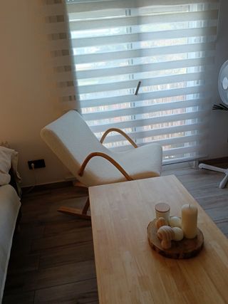 Sillón mecedora Homcom blanco madera