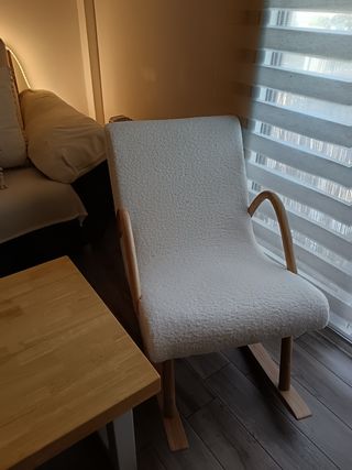 Sillón mecedora Homcom blanco madera