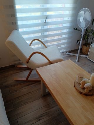 Sillón mecedora Homcom blanco madera