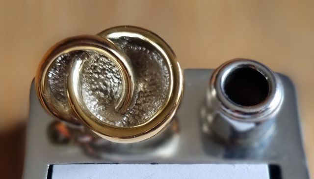 Porta post-it resina argentata con fedi oro