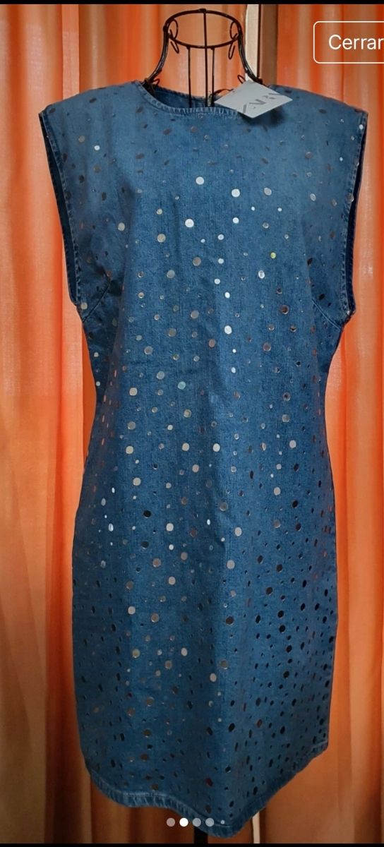 Vestido Denim Zara con Espejos