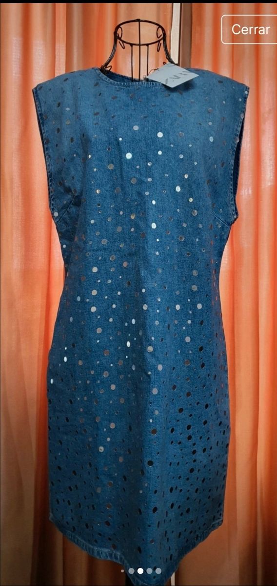 Vestido Denim Zara con Espejos