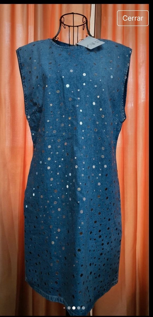 Vestido Denim Zara con Espejos