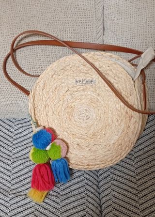 Bolso redondo Kbas de paja
