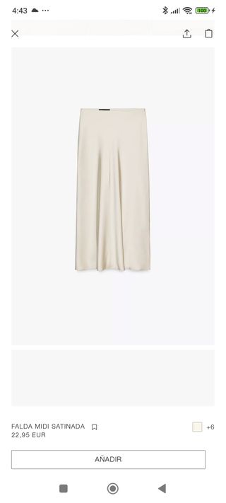 Falda midi satinada Zara morada