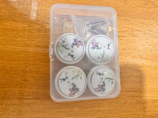 Pomos de porcelana con diseño floral, 2,5 cm miden