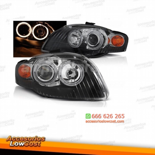 FAROS OJOS ANGEL AUDI A4 B7 04-08 FONDO NEGRO