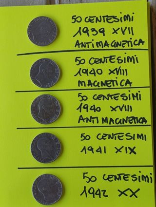 Monete 50 Centesimi 1939-1942