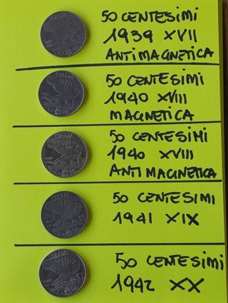 Monete 50 Centesimi 1939-1942