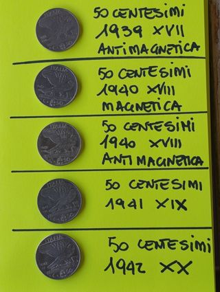 Monete 50 Centesimi 1939-1942