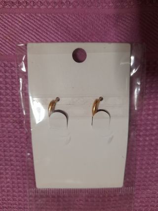 Pendientes Aro Corazón Colgante Dorado