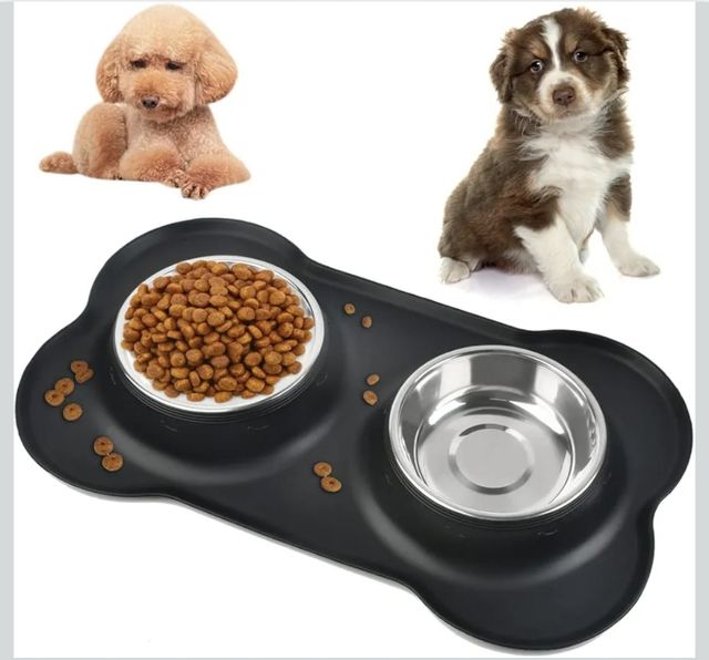 Comedero doble para mascotas