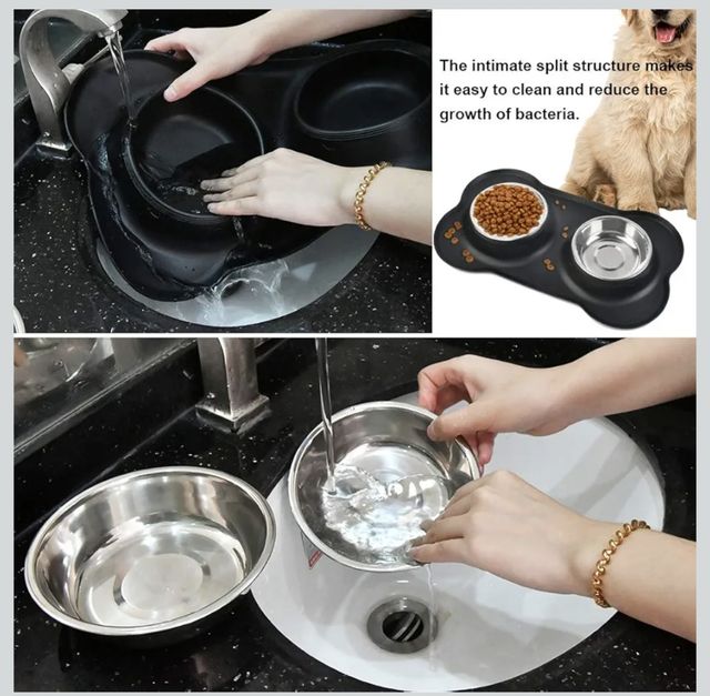 Comedero doble para mascotas