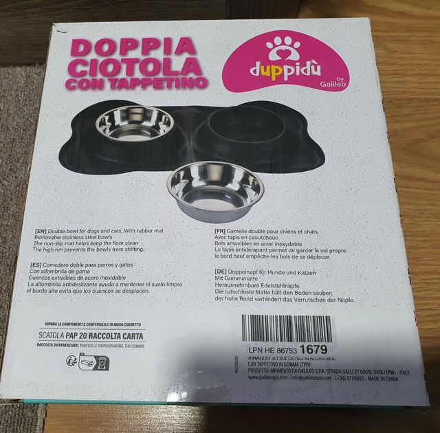 Comedero doble para mascotas