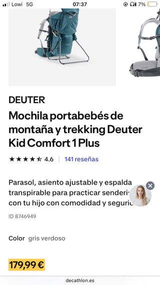 Mochila Portabebés Deuter KidComfort