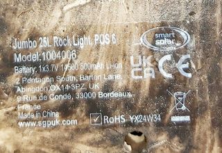 3x Focos Solares Jardín Simulan Roca IP65