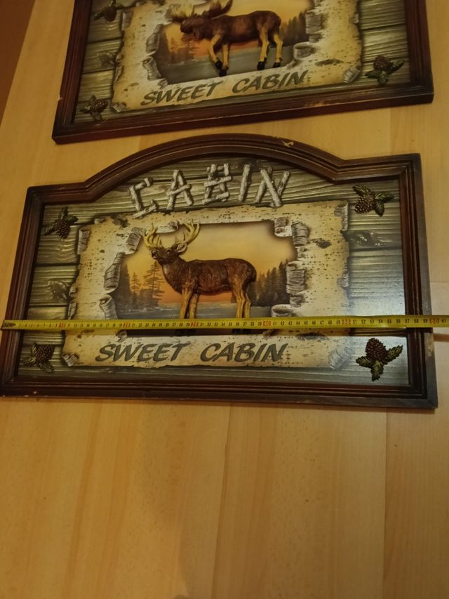 3 Cuadros Decorativos de caza relieve