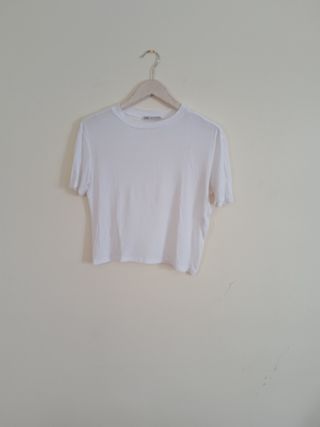 Camiseta Blanca Zara Talla M
