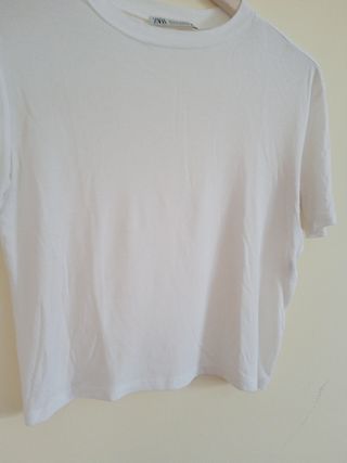 Camiseta Blanca Zara Talla M