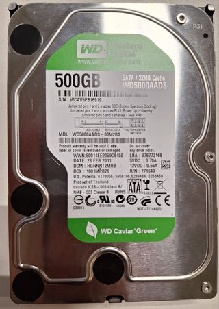 Disco Duro WD Caviar Green 500GB SATA