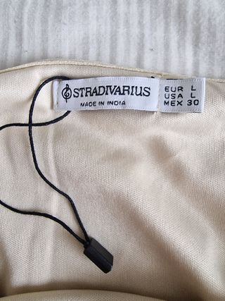 Falda midi Stradivarius Beige Talla L