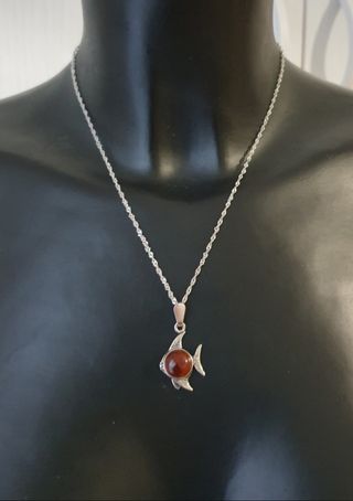 Collana Argento 925 con Pendente Ambra Baltica 