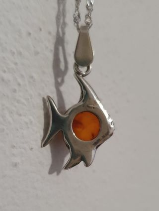 Collana Argento 925 con Pendente Ambra Baltica 