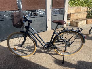 Bicicleta urbana con cesta y portabultos