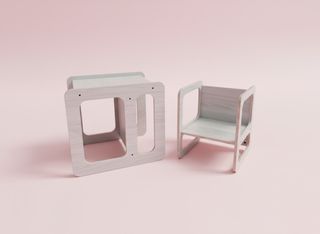 Kit mesa y silla Montessori infantil madera niños