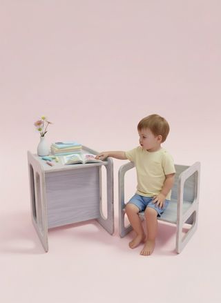 Kit mesa y silla Montessori infantil madera niños